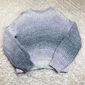A New Day Sweater Women's Small Gray Ombre Knit Pullover Cozy Preppy Clean Girl